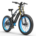 Lankeleisi RV700 1000W 26" Fat Bike 768Wh Full Suspension E-Mountainbike 48V 16Ah E-MTB