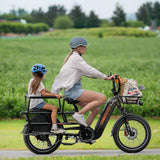 Lankeleisi Wombat-1 1000W 20" Electric Bike 960Wh Longtail Cargo E-Bike With Torque Sensor 48V 20Ah Battery